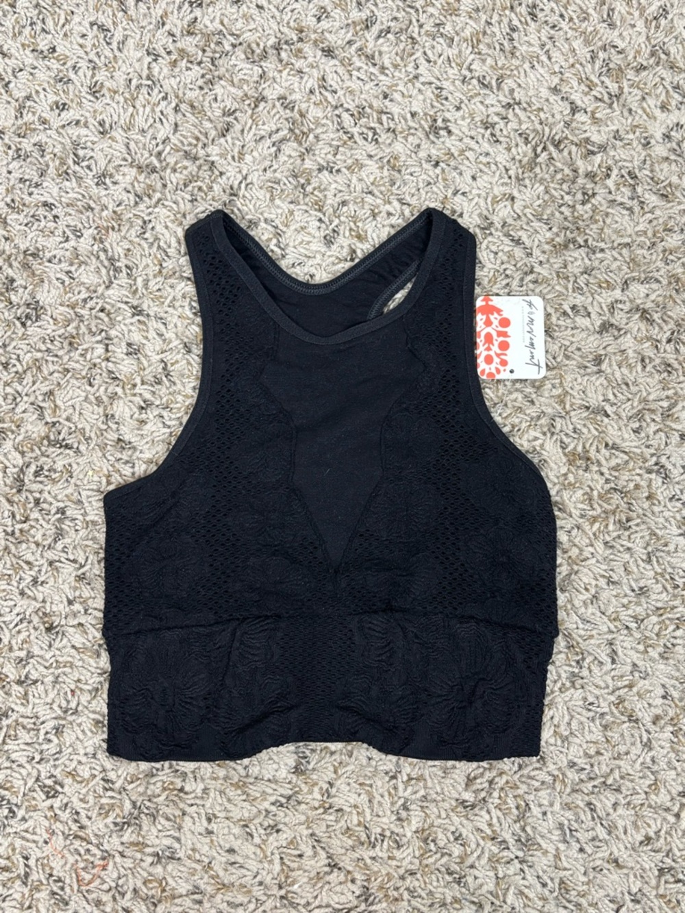 Free People Movement Sports Bra Floral Every Single Time XS/S in Black